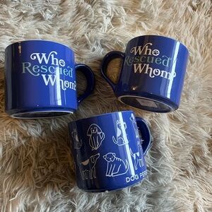 NWT set of 3 Parker Lane Dog person and who rescued whom coffee mugs